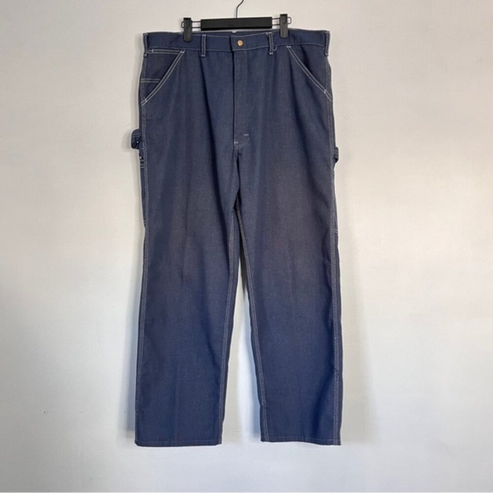 Vtg Toughskins Union Made Work Pants Triple Stitched Carpenter Jeans Men's 38x30